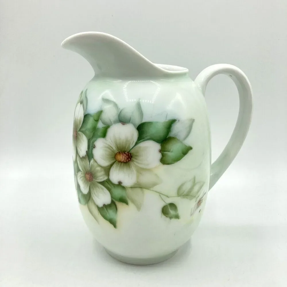 Vtg Arzberg Bavaria Germany Handpainted Dogwood Flowers Porcelain Pitcher 6.5
